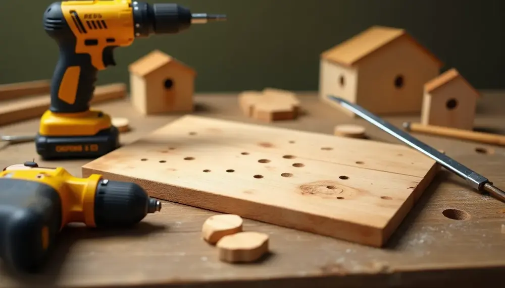 DIY-Anleitung: Löcher in Holz bohren für Wildbienen-Hotels